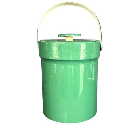 Green Vinyl Insulated Ice Bucket Ex - Picture 1 of 8
